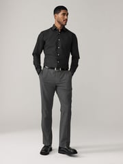 Neutral/Ecru/Black Slim Fit Easy Care Textured Single Cuff Smart Shirts 3 Pack - Image 4 of 13