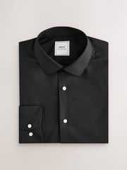 Neutral/Ecru/Black Slim Fit Easy Care Textured Single Cuff Smart Shirts 3 Pack - Image 9 of 13