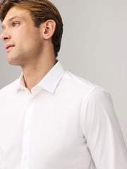 White Skinny Fit Easy Care Long Sleeve Single Cuff Smart Shirts 2 Pack - Image 5 of 10