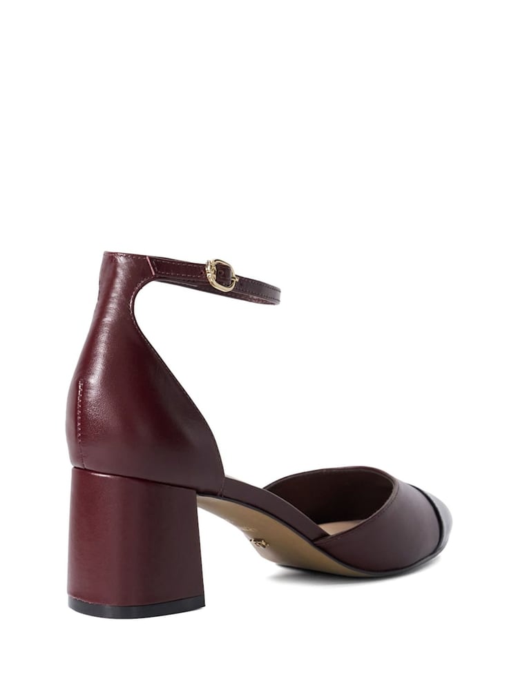 Dune London Burgundy Careless 2 Part Toe Cap Ballet Open Courts - Image 2 of 5