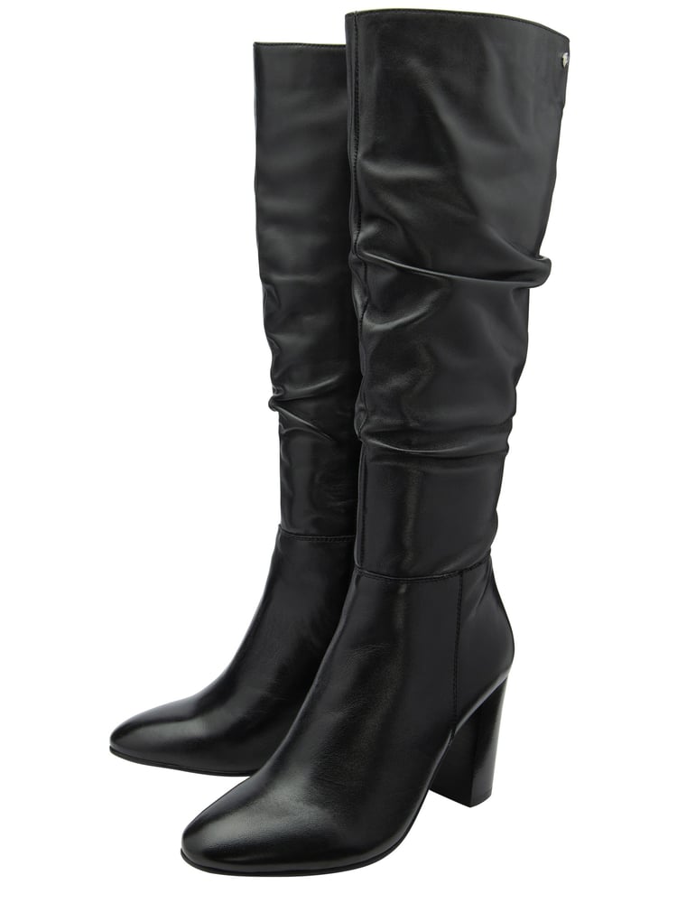 Ravel Black Leather Knee-High Boots - Image 2 of 4
