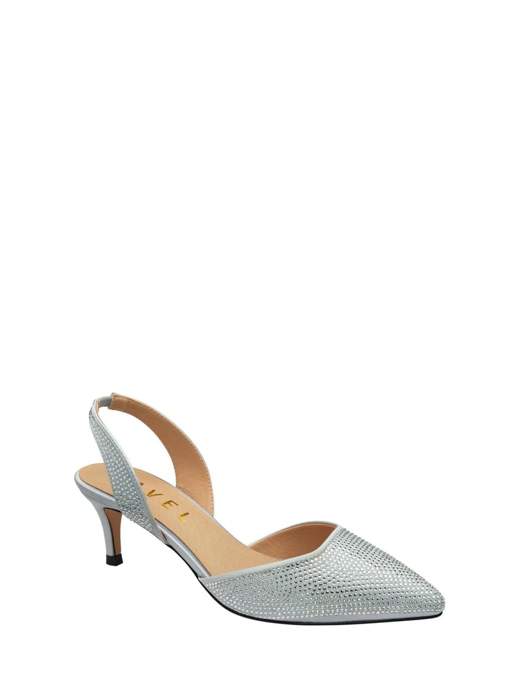 Ravel Silver Diamante Sling Back Shoes - Image 1 of 4 Ravel Silver Diamante Sling Back Shoes - Image 1 of 4