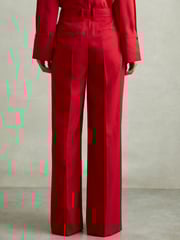 Reiss Red Anna Petite Wool Blend Wide Leg Trousers - Image 5 of 7