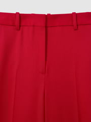 Reiss Red Anna Petite Wool Blend Wide Leg Trousers - Image 6 of 7