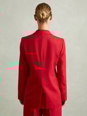 Reiss Red Anna Wool Blend Double Breasted Tux Blazer - Image 5 of 6