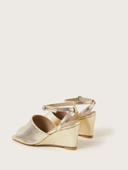Monsoon Gold Wedge Sandals - Image 3 of 3