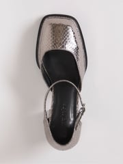 Simply Be Silver Wide Fit Platform Heeled Shoes - Image 3 of 3