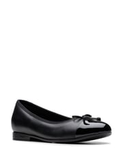 Clarks Black Standard Fit (F) Finja Bloom Ballerina Shoes - Image 6 of 7