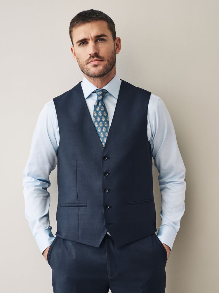Navy Signature Cerutti Italian Fabric Suit Waistcoat - Image 1 of 7