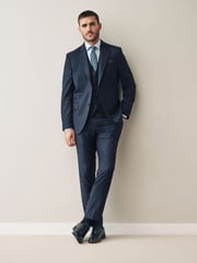 Navy Signature Cerutti Italian Fabric Suit Waistcoat - Image 2 of 7