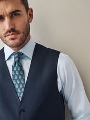 Navy Signature Cerutti Italian Fabric Suit Waistcoat - Image 4 of 7