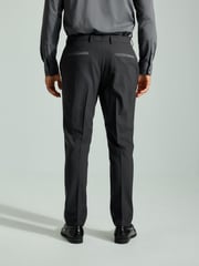 Charcoal Grey Slim Fit Tuxedo Suit Trousers - Image 2 of 4