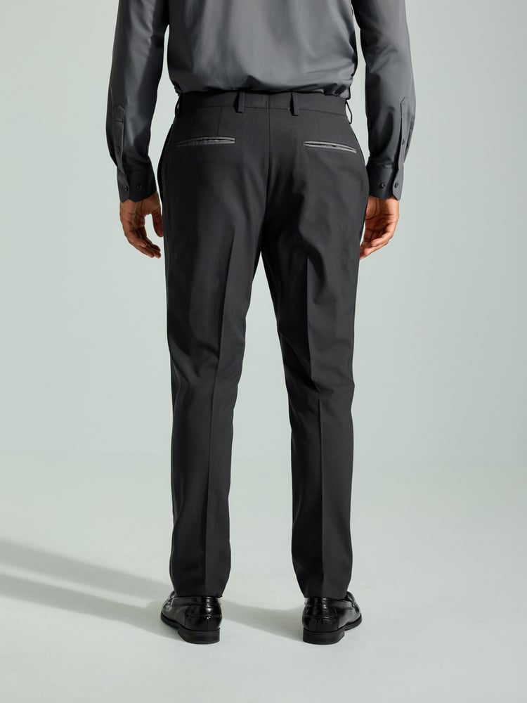 Charcoal Grey Slim Fit Tuxedo Suit Trousers - Image 2 of 4