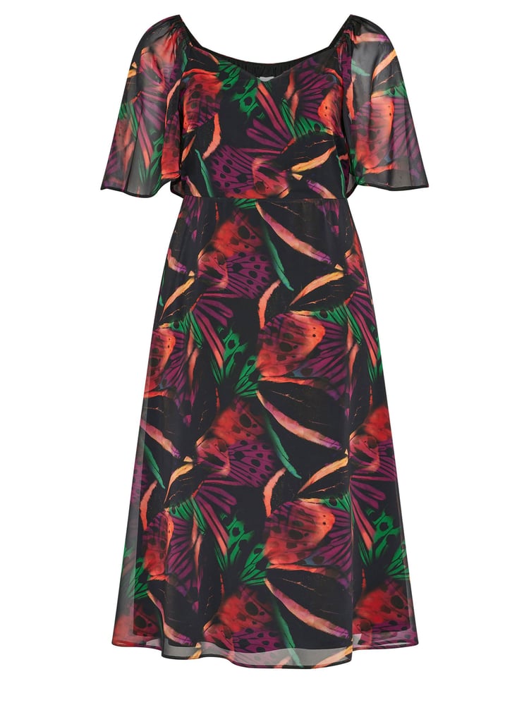 Yours Curve Black London Butterfly Maxi Dress - Image 5 of 5