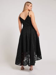 Yours Curve Black Lace High Low Prom Dress - Image 4 of 6