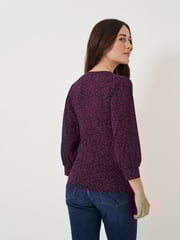 Crew Clothing Company Red 3/4 Sleeve Wrap Top - Image 2 of 5