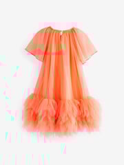 Bright Orange Mesh Party Dress (3-16yrs) - Image 7 of 9