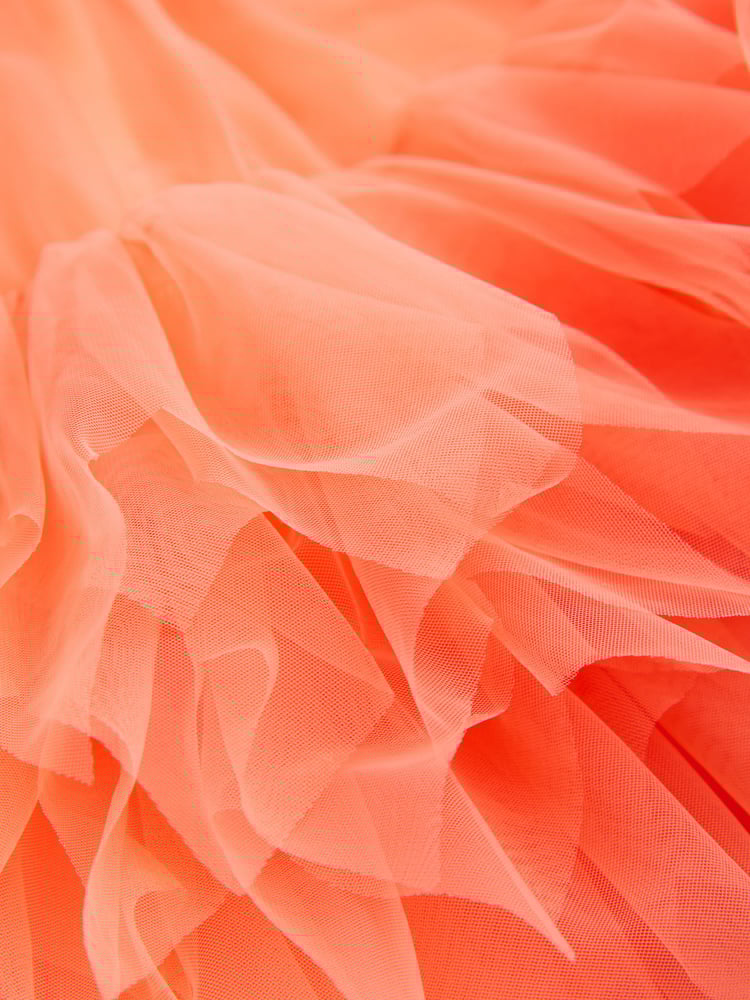 Bright Orange Mesh Party Dress (3-16yrs) - Image 9 of 9