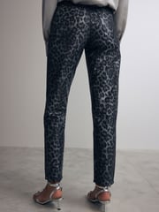Metallic Leopard Print 100% Cotton Printed Straight Leg Jeans - Image 3 of 8
