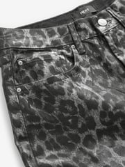 Metallic Leopard Print 100% Cotton Printed Straight Leg Jeans - Image 8 of 8