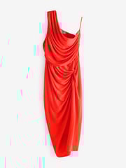 AX Paris Red One Shoulder Knot Skirt Midi Dress - Image 5 of 5