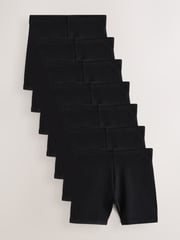 Black Rich Stretch Cycle Shorts 7 Pack (3-16yrs) - Image 1 of 11