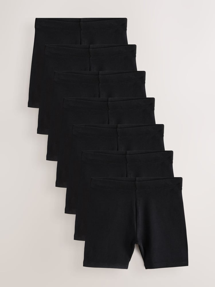 Black Rich Stretch Cycle Shorts 7 Pack (3-16yrs) - Image 1 of 11 Black Rich Stretch Cycle Shorts 7 Pack (3-16yrs) - Image 1 of 11