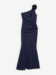 Sistaglam Blue One Shoulder Dress With Corsage Detail - Image 5 of 5