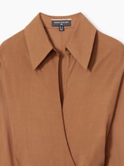 Reiss Tan Saffron Atelier Gathered-Georgette Maxi Dress - Image 6 of 6