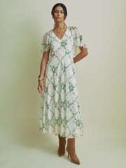 Florere Sheer Sleeve Cape Detail Maxi Dress - Image 2 of 6
