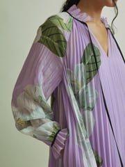 Florere Pleated Tie Neck Maxi Dress - Image 2 of 7