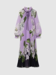 Florere Pleated Tie Neck Maxi Dress - Image 7 of 7