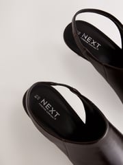 Chocolate Brown Standard Fit Forever Comfort® Point Toe Sling Back High Cut Heels - Image 10 of 10