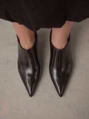 Chocolate Brown Standard Fit Forever Comfort® Point Toe Sling Back High Cut Heels - Image 3 of 10
