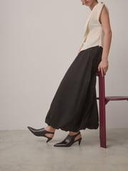Chocolate Brown Standard Fit Forever Comfort® Point Toe Sling Back High Cut Heels - Image 5 of 10
