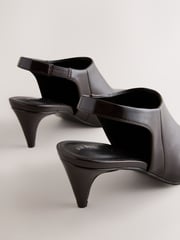 Chocolate Brown Standard Fit Forever Comfort® Point Toe Sling Back High Cut Heels - Image 8 of 10