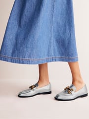 Boden Silver Iris Snaffle Loafers - Image 1 of 5