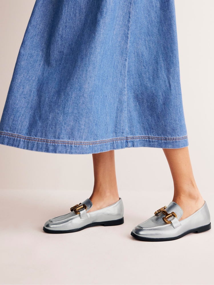 Boden Silver Iris Snaffle Loafers - Image 1 of 5 Boden Silver Iris Snaffle Loafers - Image 1 of 5