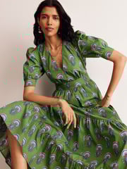 Boden Green Bella Puff Sleeve Maxi Dress - Image 2 of 6