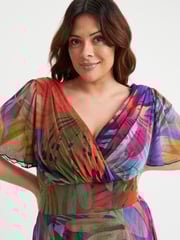 Scarlett & Jo Multi Isabelle Angel Sleeve Maxi Dress - Image 2 of 4
