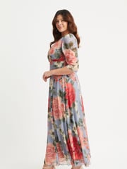 Scarlett & Jo Natural Verity Print Maxi Gown - Image 3 of 4