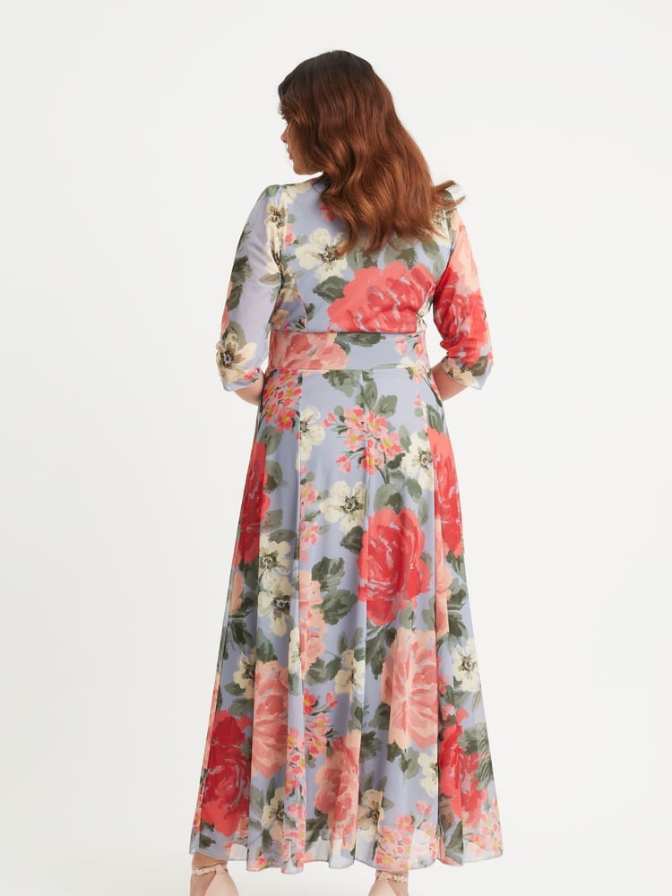 Scarlett & Jo Natural Verity Print Maxi Gown - Image 4 of 4