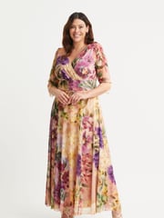 Scarlett & Jo Purple Verity Print Maxi Gown - Image 1 of 4