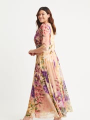 Scarlett & Jo Purple Verity Print Maxi Gown - Image 3 of 4