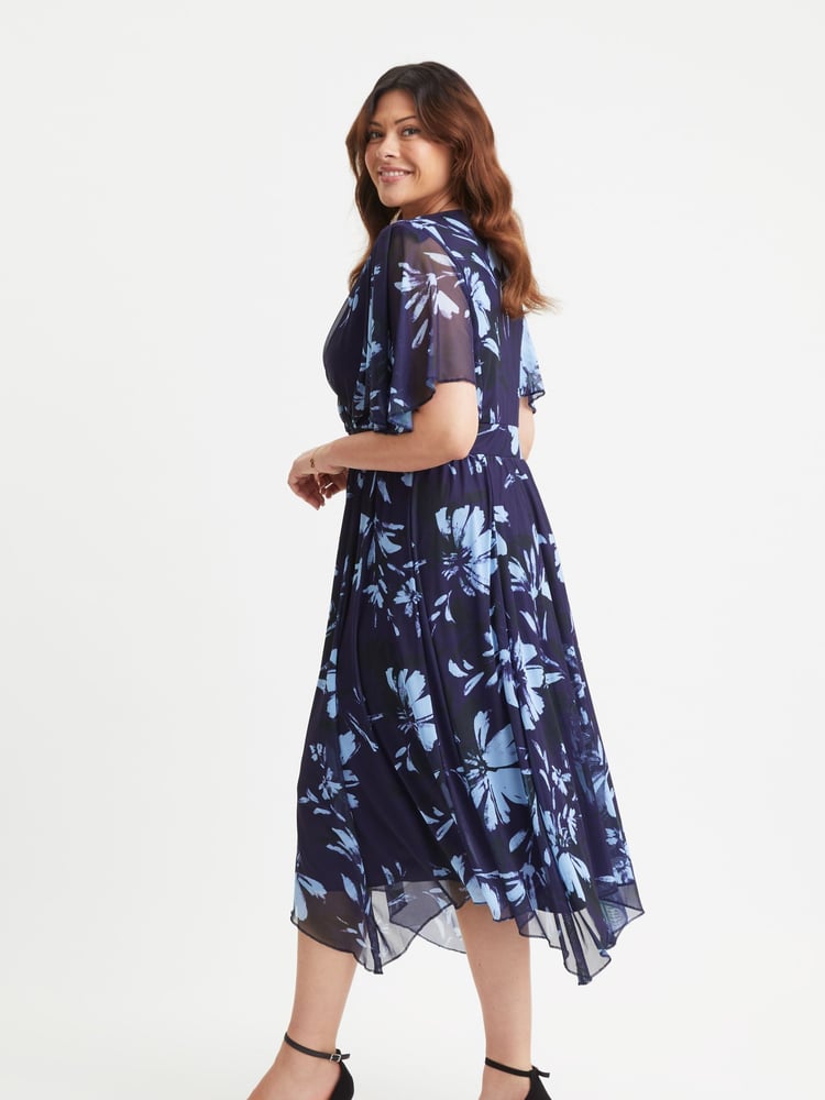 Scarlett & Jo Blue Julie Hanky Hem Dress - Image 2 of 4
