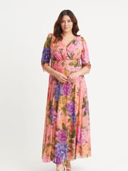 Scarlett & Jo Natural Chrome Verity Print Maxi Gown - Image 1 of 4