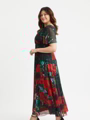 Scarlett & Jo Black Isabelle Angel Sleeve Maxi Dress - Image 3 of 4