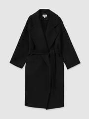 Reiss Black Bridget Petite Wool-Blend Blindseam Coat - Image 2 of 7