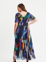 Scarlett & Jo multi Curve Isabelle Angel Sleeve Maxi Dress - Image 4 of 4