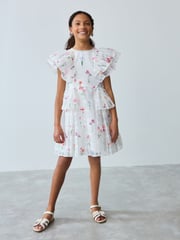 Baker by Ted Baker Floral Burnout Frill Tier Dress - Image 2 of 12
